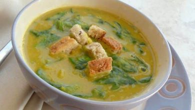 Photo of Soupe aux lentilles rouges aux épinards ou à la roquette