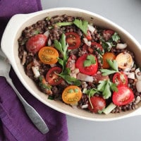 Salade de lentilles française par Sharon Palmer de Plant-Powered for Life