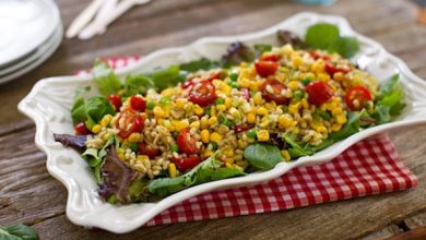 Photo of Salade d’orge avec maïs frais et petits pois