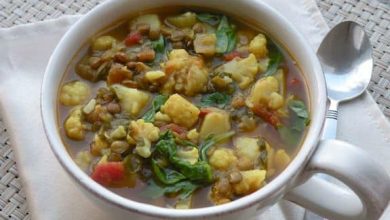 Photo of Soupe aux lentilles, pommes de terre et chou-fleur au cari