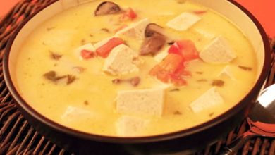Photo of Soupe thaïlandaise épicée à la noix de coco
