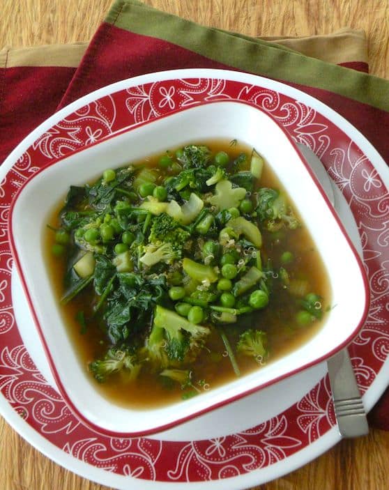 Recette rapide de soupe aux légumes verts