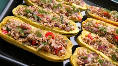 Photo of Courges Delicata farcies au riz