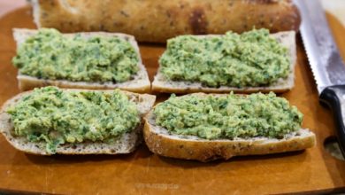 Photo of Tartinade de pois chiches, d’avocat et d’épinards