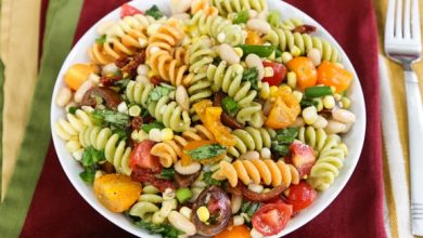 Photo of Salade de pâtes aux haricots blancs et au maïs
