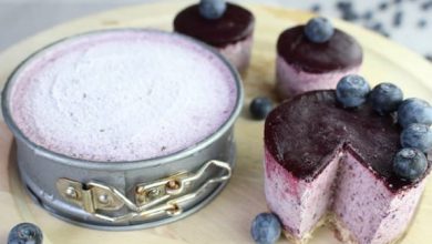 Photo of Cheesecake aux bleuets (végétalien et cru)