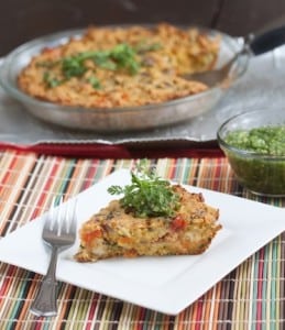 Veggie Frittata Salsa Verde Allyson Kramer Great Vegan sans gluten