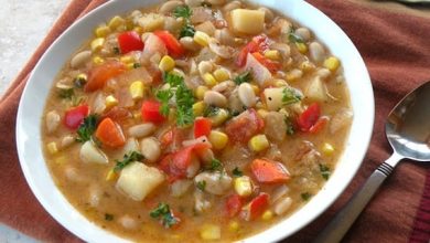 Photo of Soupe aux haricots blancs avec maïs et poivrons rouges