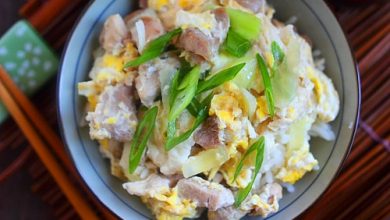 Photo of Oyakodon (bol de riz japonais au poulet et aux œufs)