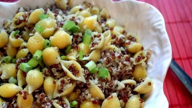 Photo of «Coquillages dans le sable» (Pilaf de nouilles au quinoa et aux coquillages)